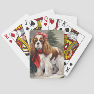 Baralho Cavalier King Charles Spaniel Cão Natal