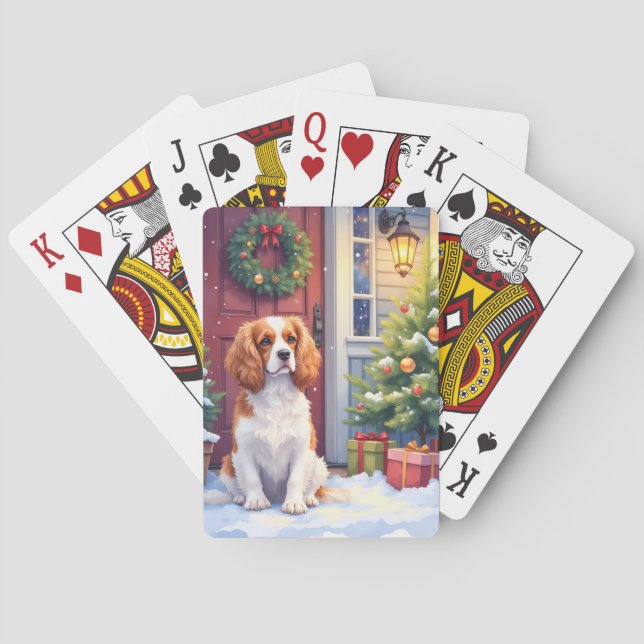 Baralho Cavalier King Charles Spaniel Natal Nevado (Verso)