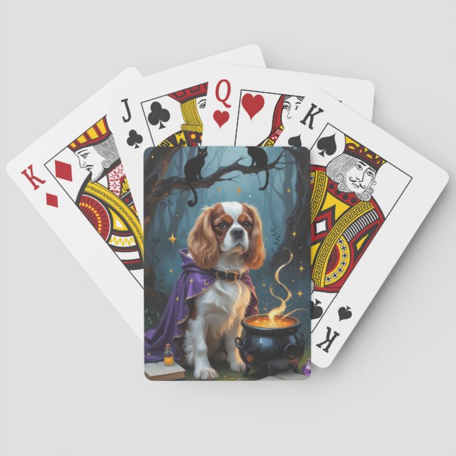 Baralho Cavalier King Charles Spaniel Whimsical Halloween (Verso)
