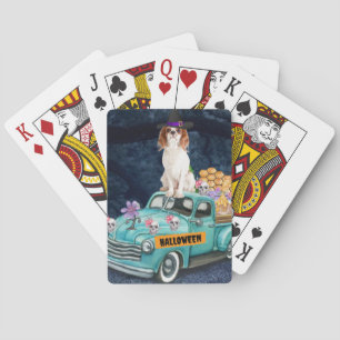 Baralho Cavalier King Dog Halloween Truck Noite Assustador