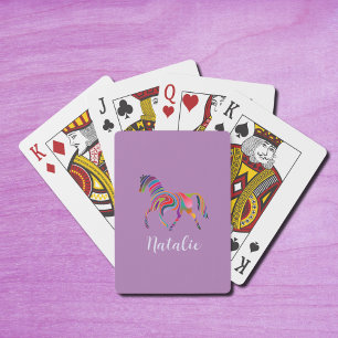 Baralho Cavalo Arco-Íris n.º 2 - seu nome jogando cartas