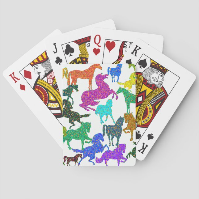 Baralho Cavalos Arco-Íris - "Dotty sobre Cavalos!" (Verso)