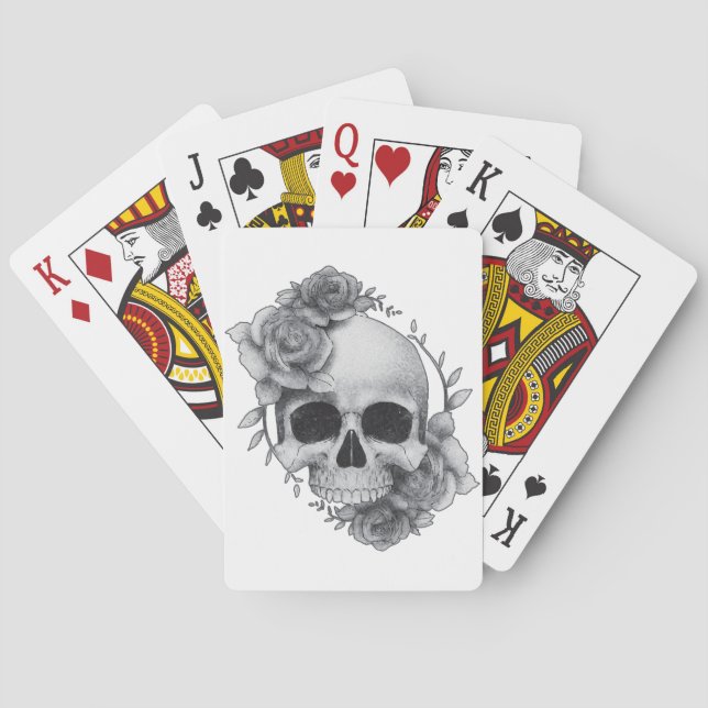 Baralho Caveira e Rosa Sketch (Verso)