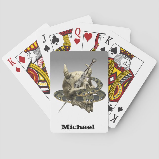 Baralho Caveira Personalizada de Demônio Cobra Python (Verso)