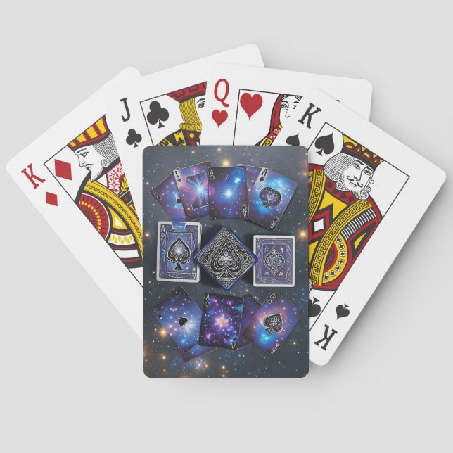 Baralho Celestial Nebula Galaxy Space Themed Playing Cards (Verso)