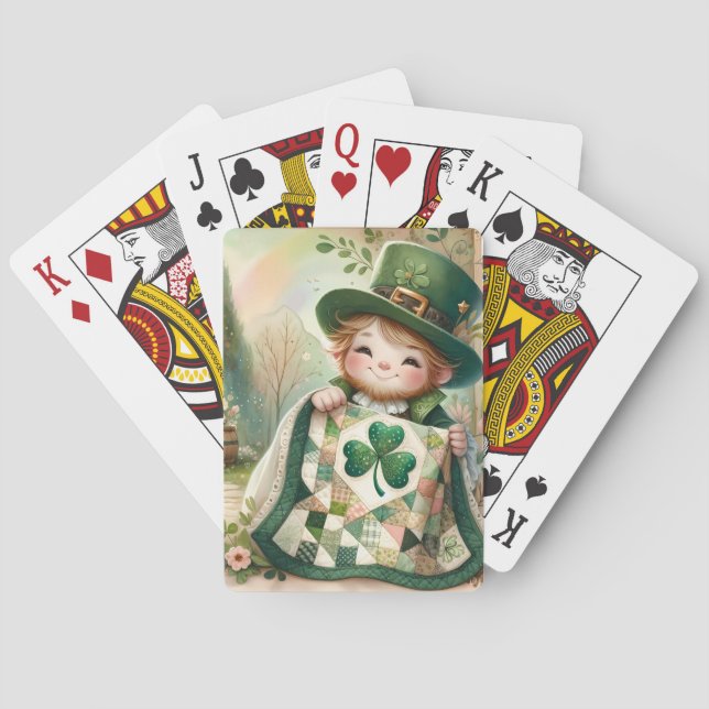 Baralho Cena de Colcha Xadrez Cottage Leprechaun (Verso)
