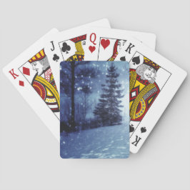 Baralho Cena de inverno da Floresta Mágica Azul Lua