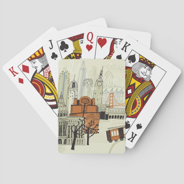 Baralho Cena de San Francisco do Doodle (Verso)