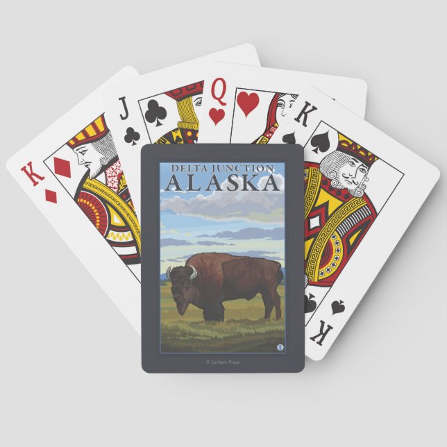 Baralho Cena do bisonte - junção do delta, Alaska (Verso)