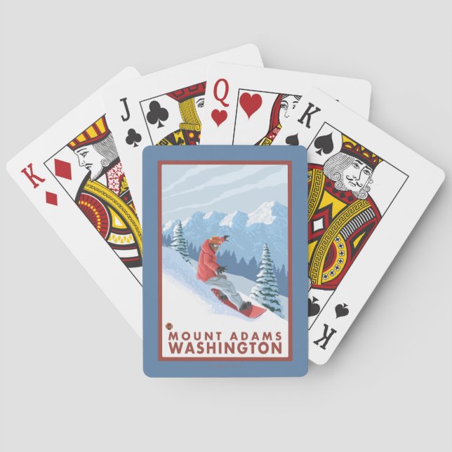 Baralho Cena do Snowboarder - montagem Adams, Washington (Verso)