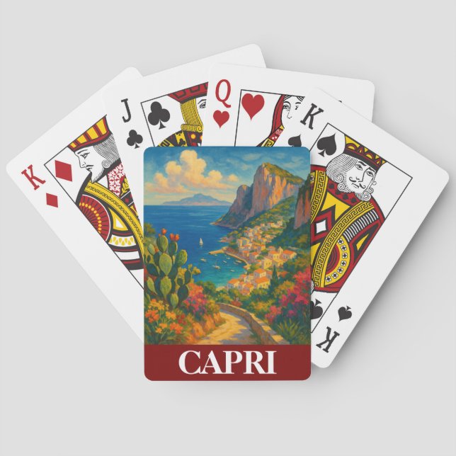 Baralho Cenário Retro Viagem Capri Itália (Verso)