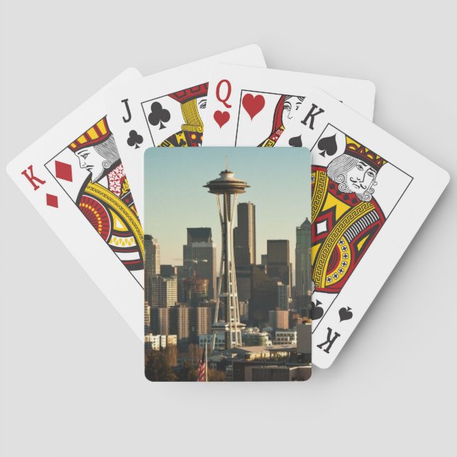 Baralho Centro Seattle Skyline e Agulha Espacial (Verso)