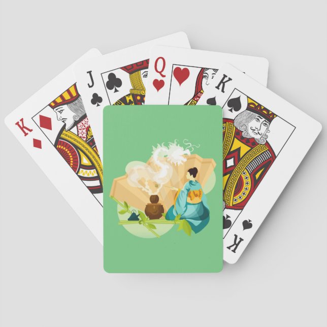 Baralho Cerimônia Ilustrada de Chá Japonesa, Dragão (Verso)