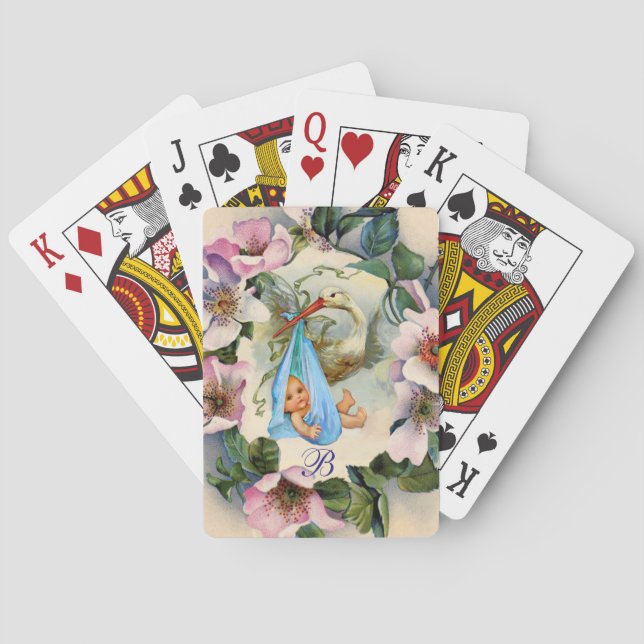 BARALHO CHÁ DE FRALDAS DE GAROTO DE ARMAZENAMENTO, ROSAS S (Verso)