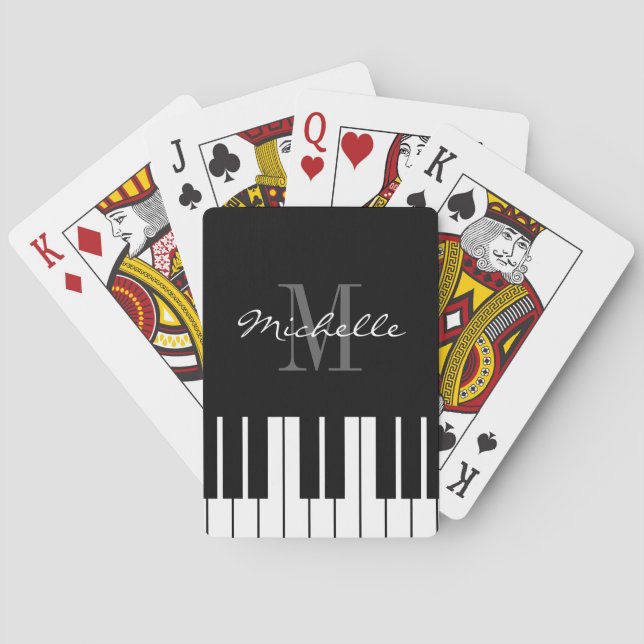 Baralho Chaves monogrammed feitas sob encomenda preto e (Verso)