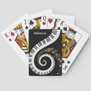 Baralho Chaves personalizadas do piano e notas Dourados da
