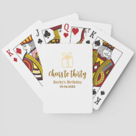Baralho Cheers to thirty yellow brown birthday pastel gift