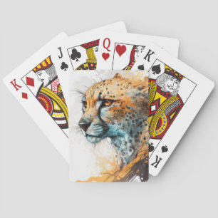 Baralho Cheetah Retrait Animal Pintando Vida Selvagem ao a