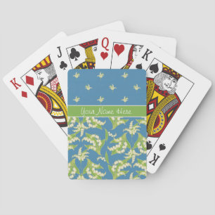 Baralho Chic Blue Lily-of-the-Vally Floral Playing Cards