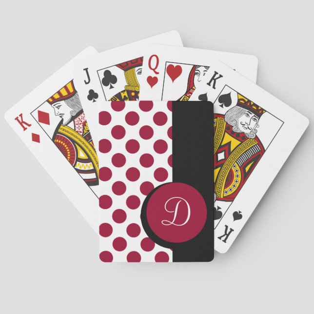 BARALHO CHIC PLAYING CARDS_ 246 RED DOTS/BLACK STRIPE (Verso)