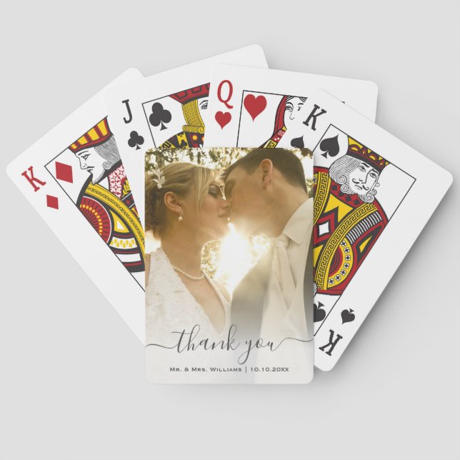 Baralho Chic Trendy Clássica Noiva E Foto De Casamento De  (Verso)