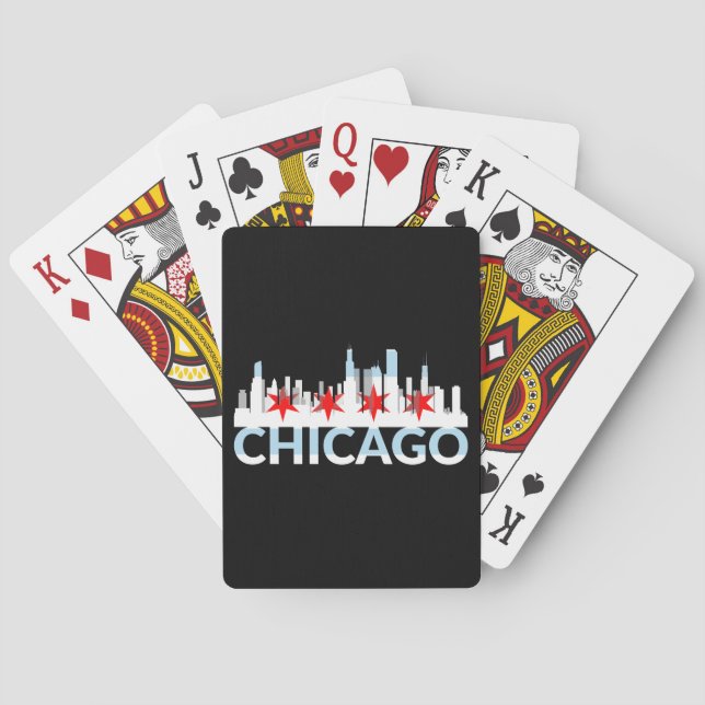 Baralho Chicago Illinois Windy City 4 Stars Chi Town Logo (Verso)