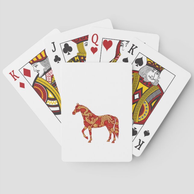 Baralho Chinese New Year Horse with Dragon Phoenix  (Verso)