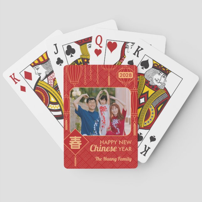 Baralho Chinese New Year Lantern Photo Poker Cards (Verso)