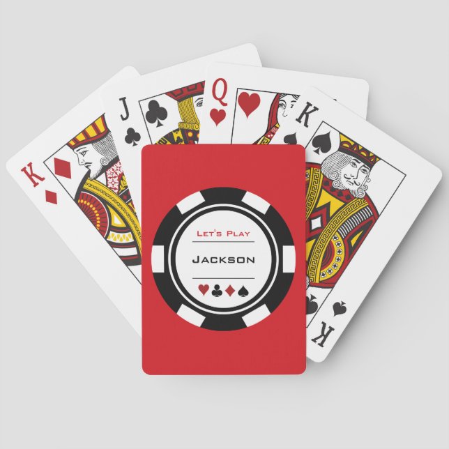 Baralho Chip De Poker Branco Branco Preto, Personalizado (Verso)