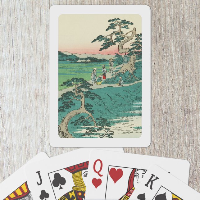 Baralho Chiryuu, Japão: Vintage Woodblock Impressão (Chiryuu, Japan Playing Cards- Table View)