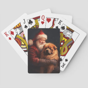Baralho Chow Chow com Papai Noel Natal Festivo