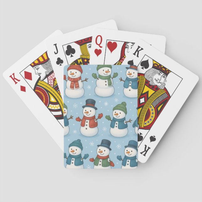Baralho  Christmas Snowmen Snowflakes Card Deck (Verso)