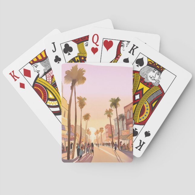 Baralho Cidade Costeira Sunset | Palm Tree Coaster Waterco (Verso)