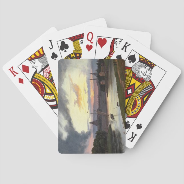 Baralho Cidade de Dresden no Sunset (paisagem alemã) (Verso)