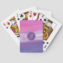 Baralho Cinza roxa-rosa-abstrato, cinza-monograma, moderna