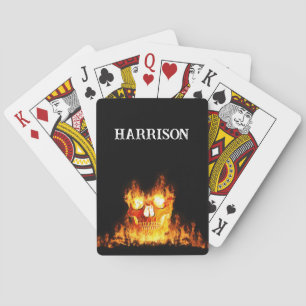Baralho Círculo de Fogo de Chamas de Caveira Flamejante Mo