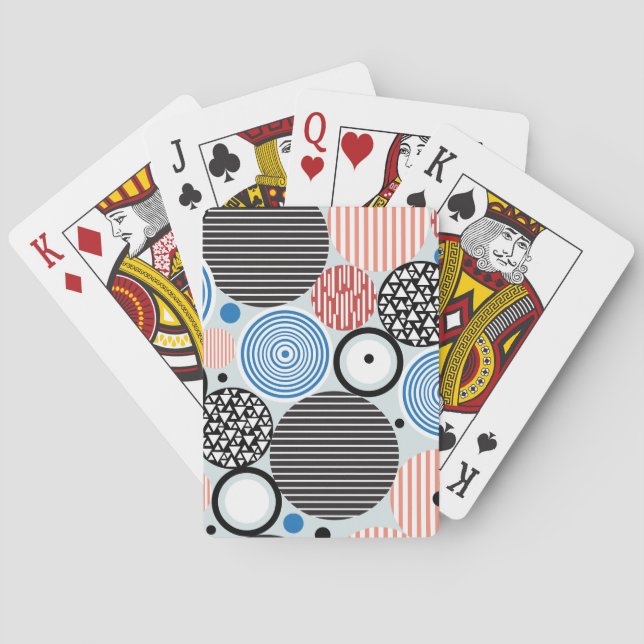 Baralho Círculos multicoloridos, design de padrão gráfico. (Verso)