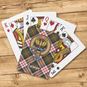 Baralho Clan Carnegie Crest sobre o Vestido Tartan