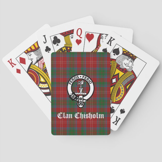 Baralho Clan Chisholm Crest Crachá & Tartan (Verso)
