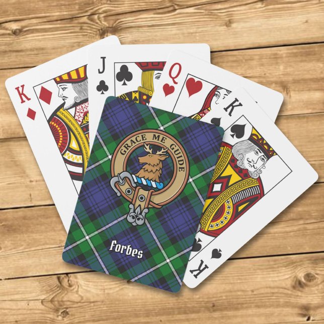 Baralho Clan Forbes Crest sobre Tartan (Criador carregado)