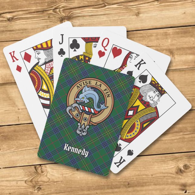 Baralho Clan Kennedy Crest sobre Tartan (Criador carregado)