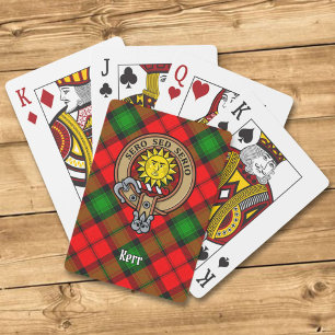 Baralho Clan Kerr Crest sobre Tartan