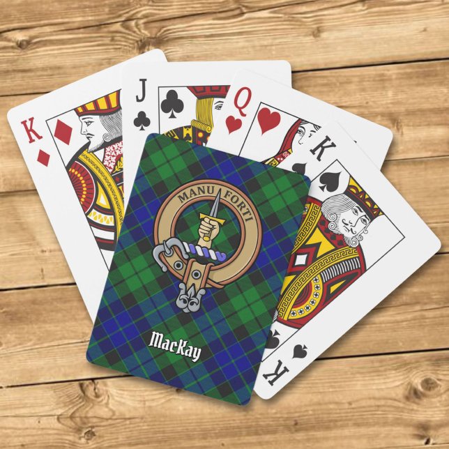 Baralho Clan MacKay Crest sobre Tartan (Criador carregado)