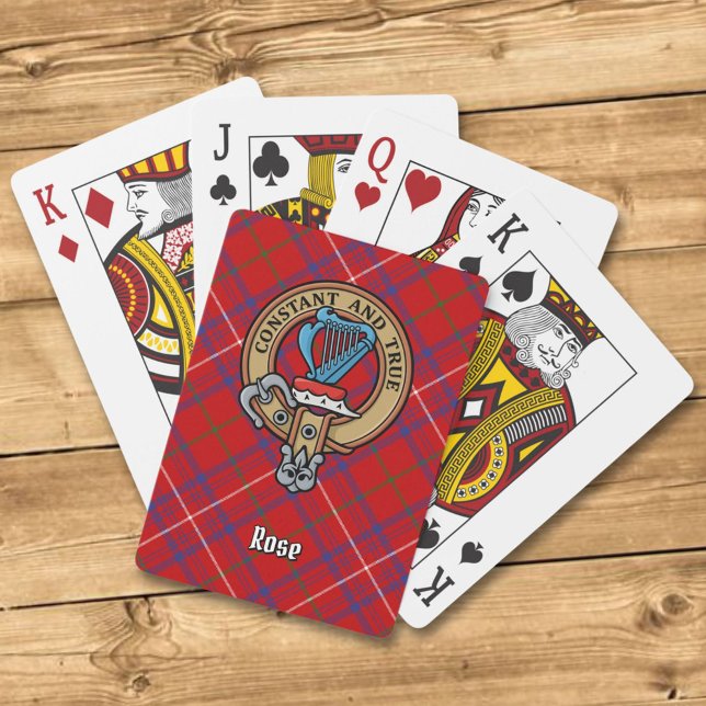 Baralho Clan Rosa Crest sobre Tartan (Criador carregado)