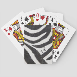 Baralho Clássico de Monogramas iniciais de Zebra Design le