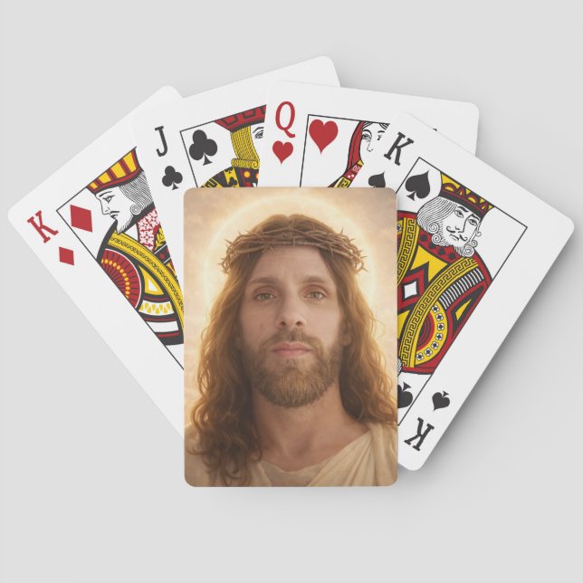 Baralho Clássico Personalizado com Retrato de Jesu (Verso)