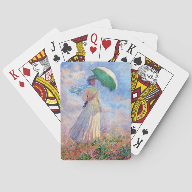 Baralho Claude Monet - Mulher com Parasol virada para a di (Verso)