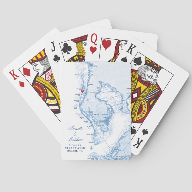 Baralho Clearwater Beach Destination Wedding Favor (Verso)