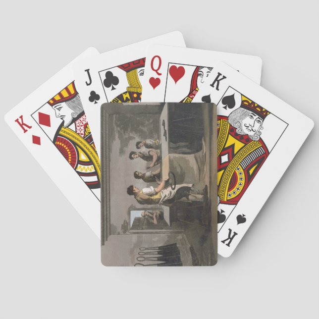 Baralho Cloth Dressers, da inscrição "Costume of Yorkshire (Verso)