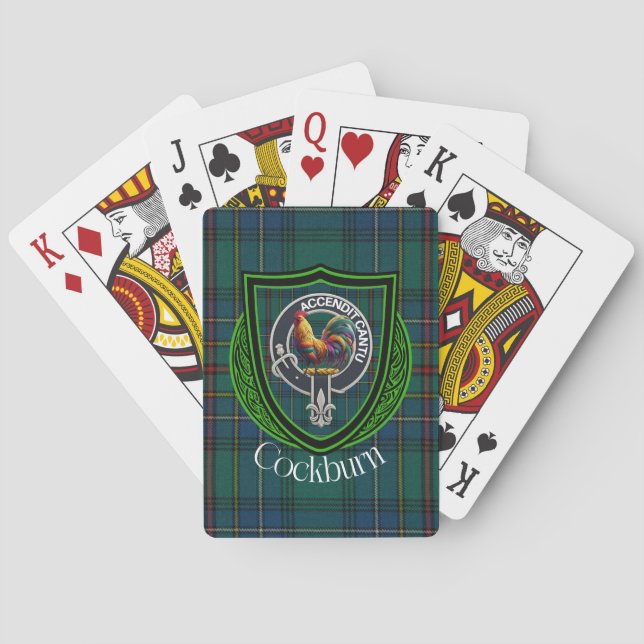 Baralho Cockburn Scottish Clan Tartan & Crest (Verso)